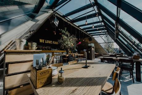 Foto Visbrasserie de Poort in Leiden, Essen & Trinken, Mittagessen, Getränk, Abendessen